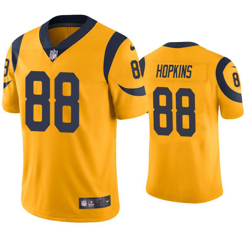 Men Los Angeles Rams 88 Brycen Hopkins Nike Gold Color Rush Limited NFL Jersey